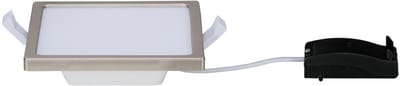 LED-inbouwpaneel Areo IP44 hoekig 120x120 mm 6,5W 418lm 3000K Nikkel mat dimbaar