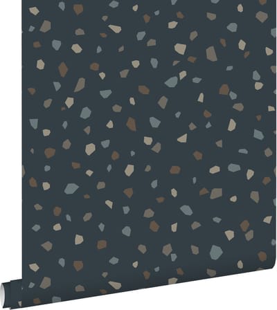 ESTAhome behang terrazzo donkerblauw - 50 x 900 cm - 139828
