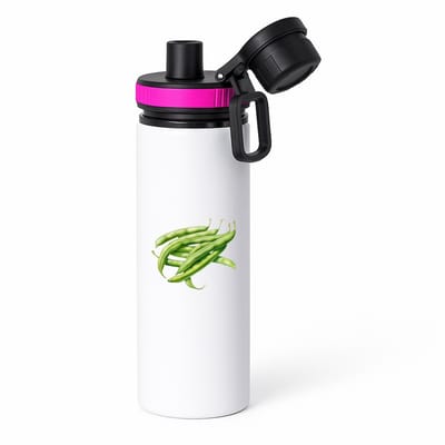 Hacebo® - Sperziebonen waterfles met draaidop roze - Groente - Groente liefhebbers - Groene boon - gezond eten - water fles - 850ML