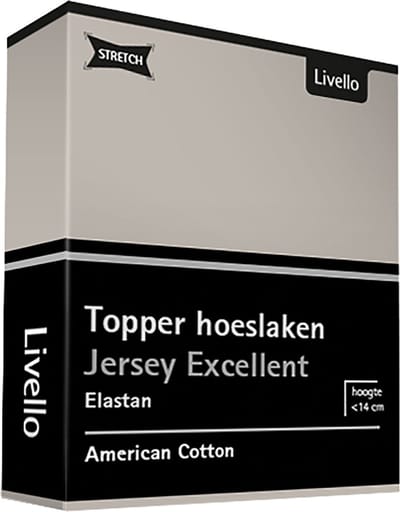 Livello Hoeslaken Topper Jersey Excellent Stone 250 gr 80x200 t/m 100x220