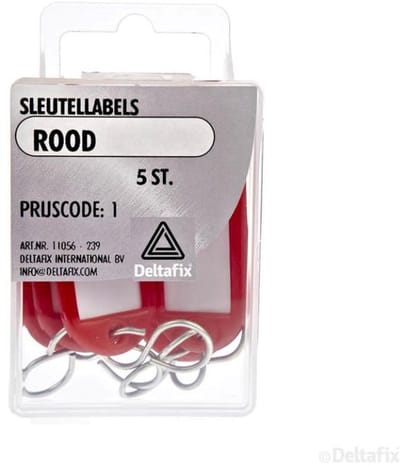 Deltafix sleutel toebehoren sleutellabels rood rood 5 st.