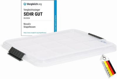 Novaliv 1x vervangend deksel 27 liter met clipsluiting 46,5x36,5 cm Transparant