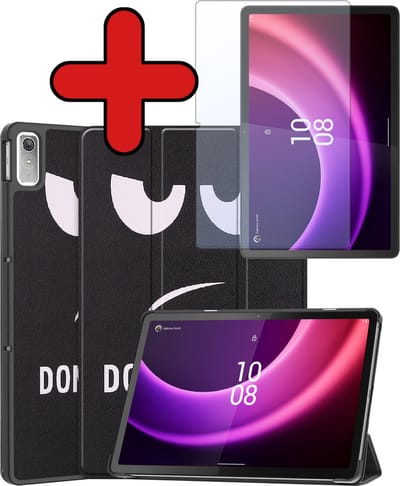 Hoesje - Geschikt voor Lenovo Tab P11 (2e / 2nd Generatie) - Met Screenprotector - Hardcover Book Case - Trifold Bookcase Hoes - Hard Cover - Tablethoes - Don't Touch Me