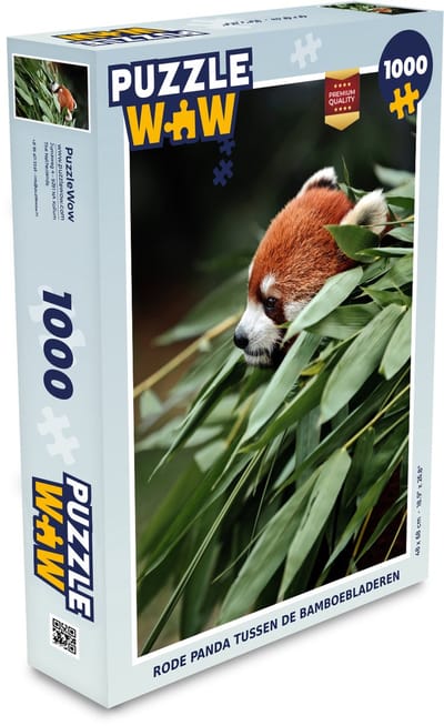 Puzzel Panda - Rood - Plant - Legpuzzel - Puzzel 1000 stukjes volwassenen