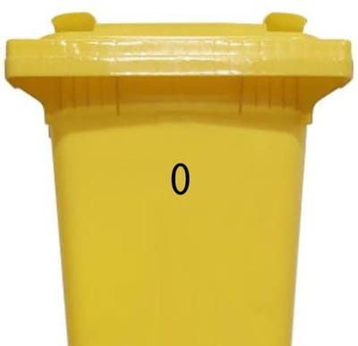Cijfersticker – nummer 0 - zwart - 10 cm - klikosticker - containersticker - brievenbussticker