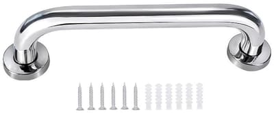 Dailygoods- Veiligheidsrail Roestvrij Staal - Douche Handgreep - Gehandicapten Handrail - Buiten Grip Handvat - Inclusief 12 Schroeven - Duurzaam en Antiroest - Steunrail