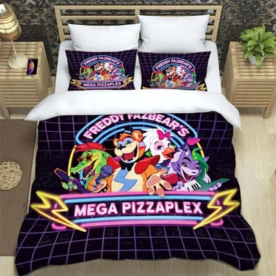 F-Five-Nights At Freddy´s FNAF Beddengoed Laken Set King Twin Double Jongens Beddengoed Microvezel of Polyester Dekbedovertrek 140x200cm 3pcs