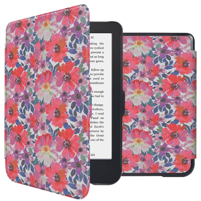 imoshion Design Slim Hard Case Bookcase voor de Kobo Clara 2E / Tolino Shine 4 - Flower Watercolor