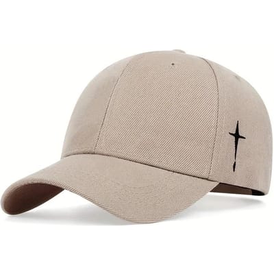 Unisex Kruis Borduurwerk Snapback Baseballpetten Lente en Herfst Buiten Verstelbaar Casual Petten Zonbescherming Pet beige