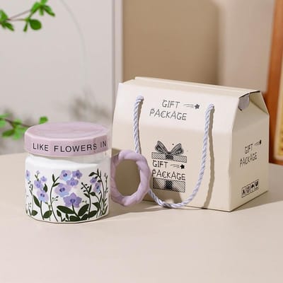 Keramische Kop met Deksel Mok Hoge Waarde Waterkop Kantoorbeker Souvenir Koffiekop Dames Ontbijtkop Heren 301-400ml