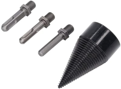 Houtboorbitset Elektrisch - Boomstam Splitter - Efficiënt Hout Splijten - Koolstofstaal Met TI-coating - 38 45 50 mm - Zwart