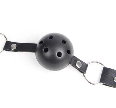 Zeloria Ball Gag – Verstelbare Mouth Gag Met Ademopeningen – BDSM Accessoire – Zwart