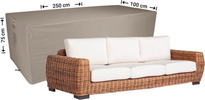 Raffles Covers Loungebank hoes - 250 x 100 H: 75 cm - RLB250straight - Waterdicht - Ademend - UV-bestendig - Elastisch rijgkoord - Beschermhoes tuinmeubelen