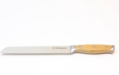 Westinghouse Broodmes – Gekarteld - Keukenmes RVS - 20 cm – Bamboo handvat