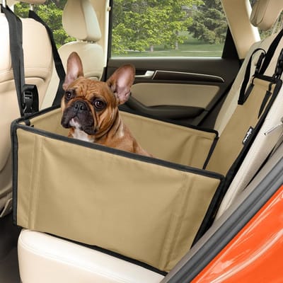 Honden autostoel - Reisstoel huisdier - Veilig reizen - Extra stabiele constructie - 48 x 45 x 28 cm - Beige