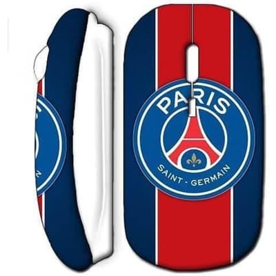 Souris sans fil - PSG - Logo Club - Blanc - USB Wi-Fi - Compatible Mac et PC