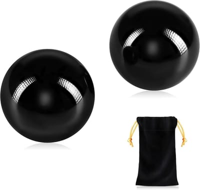 2 STKS Massief Staal Baoding Ballen Chinese Gezondheid Oefening Massage Ballen met Draagtas voor Stress Relief Hand Oefening Ballen (50mm)