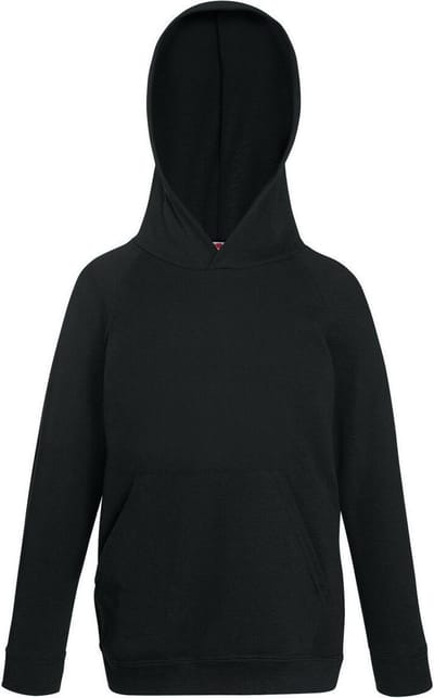 Fruit Of The Loom Kinderen Unisex Lichtgewicht Sweatshirt Met Capuchon / Hoodie (Zwart)
