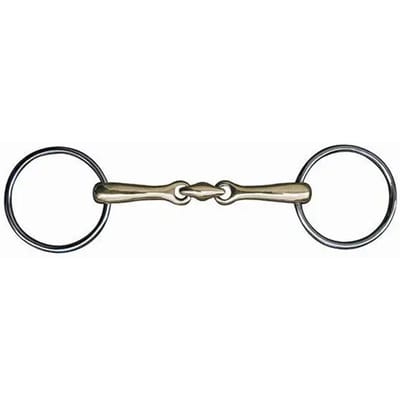 Mors dubbele brisuren voor paard in maillechort HKM 14 mm