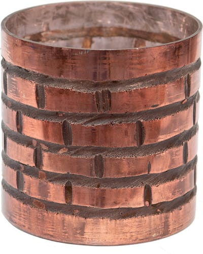 Clayre & Eef Theelichthouder Ø 13x13 cm Koperkleurig Glas