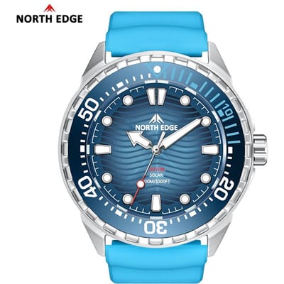 North Edge Nouvelle+ Triton-Ti Titane Solaire Montre de Plongée Luxe blue