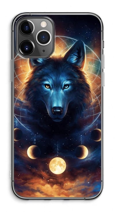 Case Company® - Hoesje geschikt voor iPhone 11 Pro Max hoesje - Wolf Dreamcatcher - Soft Cover Telefoonhoesje - Bescherming aan alle Kanten en Schermrand