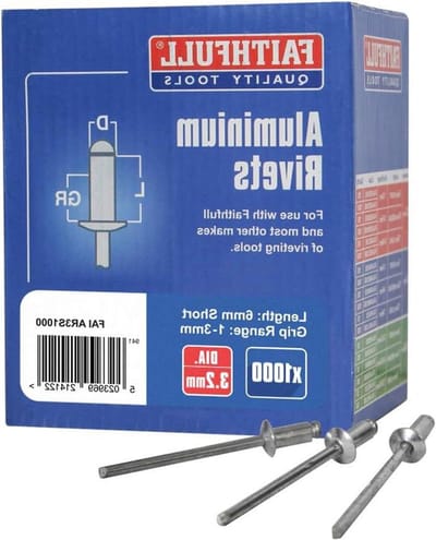 Aluminium Klinknagels - Klinknagels Kort - Metaal Bevestigen - Domekop Biedt Draagvlak - 3mm 1000 Stuks - Multikleur