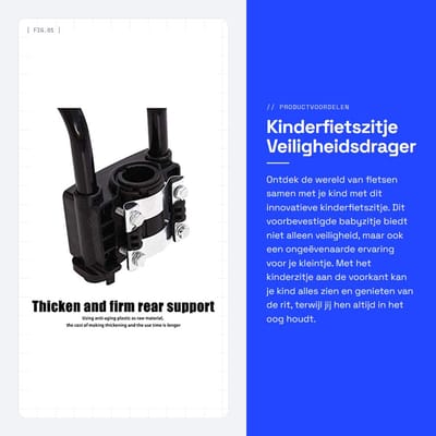 Dailygoods- Kinderfietszitje Verstelbaar - Veiligheidsdrager - Voorbevestiging Babyzitje - Armleuning - Voetpedalen - Tot 41 kg - Fietsstoeltje