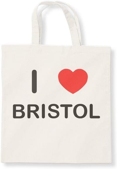 I Love Bristol - Katoenen draagtas, Beige, Eén maat