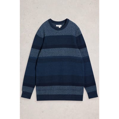 White Stuff Space Dye Crew Navy Multi Taglia: L | Maglioni a maglia Outlet | Uomo | Blu
