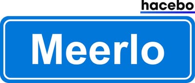Hacebo - Plaatsnaam Sticker - 29x10 CM - Meerlo sticker - Verkeersborden sticker - grappige cadeaus - Meerlo