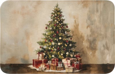Badmat 80x50 cm - Antislip - Kerstboom - Versierd - Kleurrijk - Badmatten voor badkamer - Badkamermat - Douchemat - Badkamer mat
