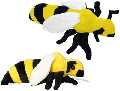Pluche wespen knuffels van 20 cm - 2x - Insecten dieren knuffelbeesten
