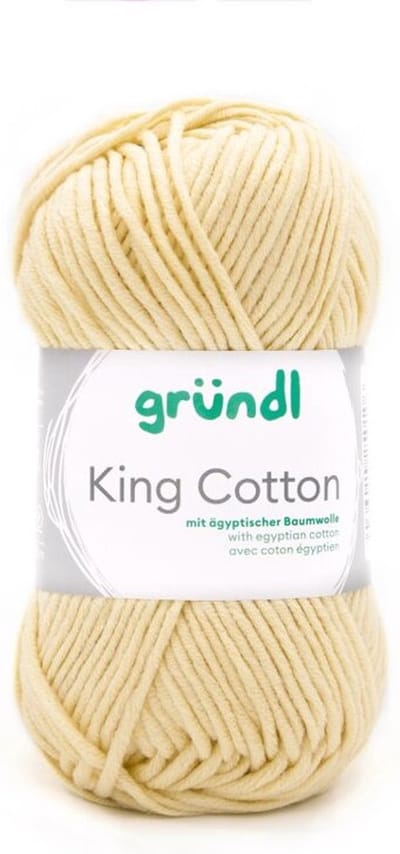Gründl Wolle King Cotton - 10x50gram Vanille - 55% Polyester - 45% Katoen