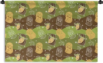 Wandkleed - Wanddoek - Virgo - Zodiac - Patroon - 180x120 cm - Wandtapijt