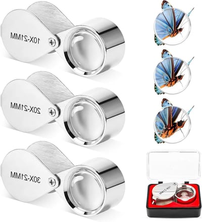 3-delige opvouwbare handloep met vergroting, draagbare zakloep voor munten, diamanten en sieraden, ideaal voor hobbyisten en verzamelaars