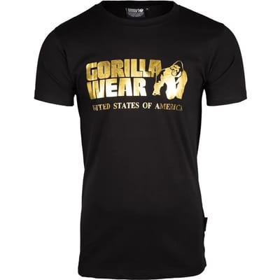 Gorilla Wear Classic T-shirt - Zwart/Goud - S