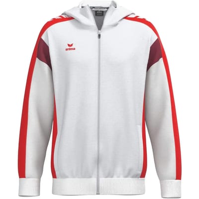 Erima Celebrate 125 Trainingsjack Met Capuchon Heren - Wit / Rood | Maat: S