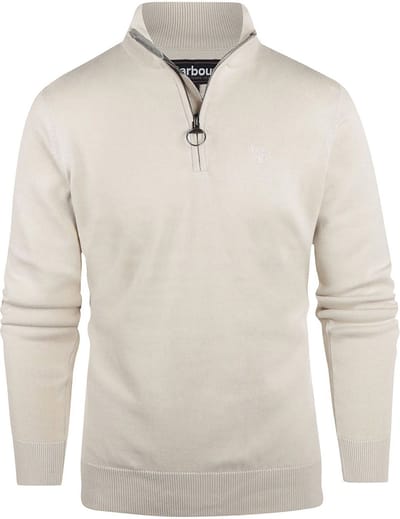 Barbour Trui Half Zip Ecru - Maat L - Heren