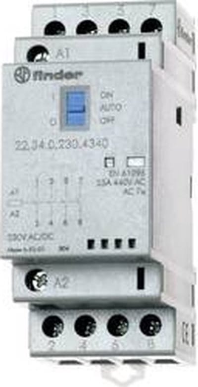 Finder 22.34.0.230.4340 Contactor 4x NO 230 V/DC, 230 V/AC 25 A 1 stuk(s)