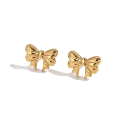 Mini Strik Oorbellen - Goudkleurig | 1,1 x 0,7 cm | Stainless Steel | Fashion Favorite