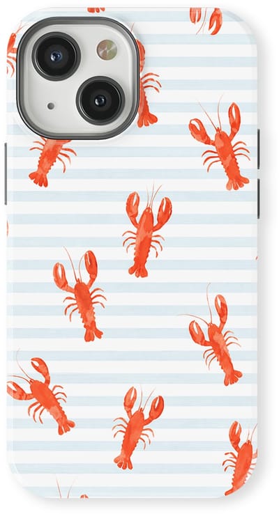 DripCase Hoesje geschikt voor iPhone 13 Mini | Happy Stripes Motief | Magnetisch Opladen | 2-in-1 Ontwerp | Vrolijke Backcover geschikt voor iPhone 13 Mini Lobster Lanes