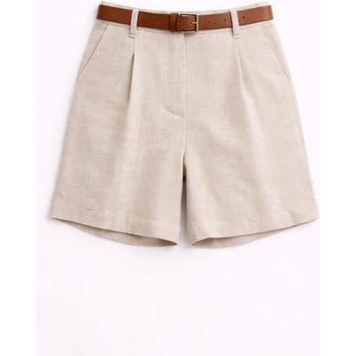 Hoog Taille Wijde Pijpen Geknoopte Tailored Shorts