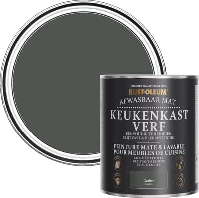 Rust-Oleum Donkergrijs Afwasbaar Mat Keukenkastverf - Grafiet 750ml