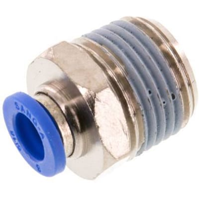 8mm x R1/2'' Messing/PA 66 Insteekfitting Buitendraad NBR [2 Stuks]