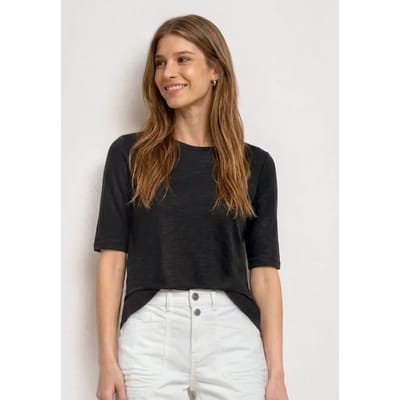 Basic Shirt met ronde hals in Unifarbe