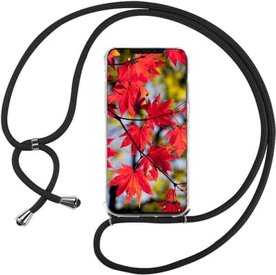 Hoesje Geschikt Voor Samsung Galaxy A32 Hoesje transparant silicone met Koord - Hoesje Geschikt Voor Samsung Galaxy A32 5G hoesje met koord - hoesje Galaxy A32 5G met koord draagkoord TPU backcover - Zwart