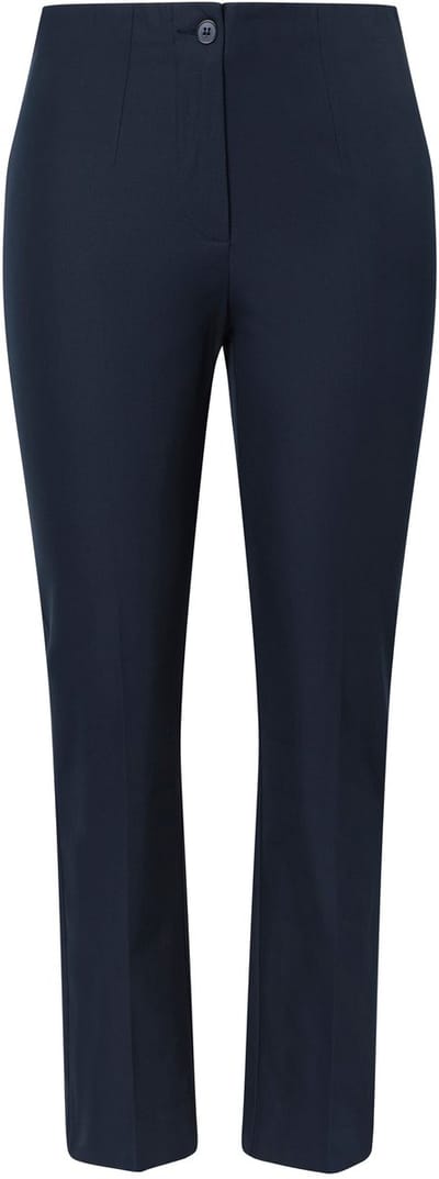 Ulla Popken - Dames - Broek rechte pijpen elastische tailleband stretch - Donkermarine - Maat 21