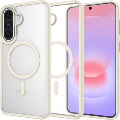 Just in Case hoesje geschikt voor Samsung Galaxy A37 - Compatibel met MagSafe - Military Grade Backcover - Ivory