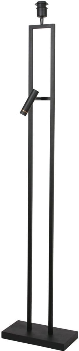 Vloerlamp Stang 4720ZW zwart met draaibaar en kantelbaar leeslicht, 150 cm hoog, geschikt voor E27 fitting - Steinhauer